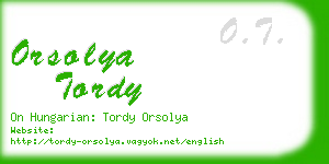 orsolya tordy business card